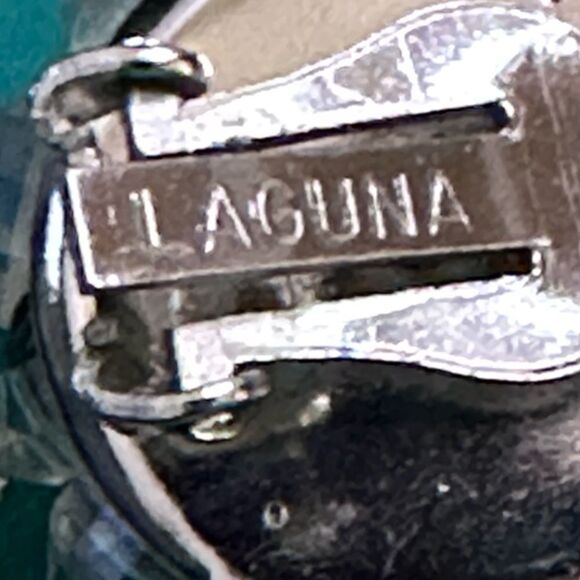 Vintage Laguna AB Crystal cluster earrings clip back - Picture 3 of 8